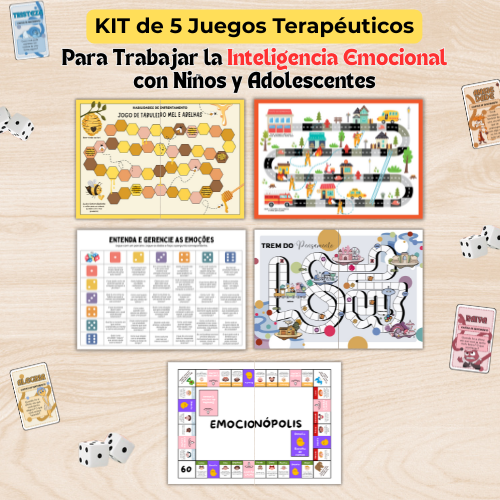 Kit de Cinco Juegos Terapéuticos para Trabajar las Emociones de Niños y Adolescentes